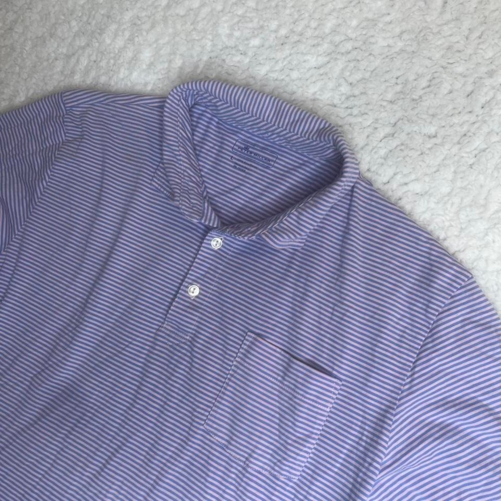 Peter millar crown sport men'sā short sleeve polo soft stretch performance L - Picture 1 of 6